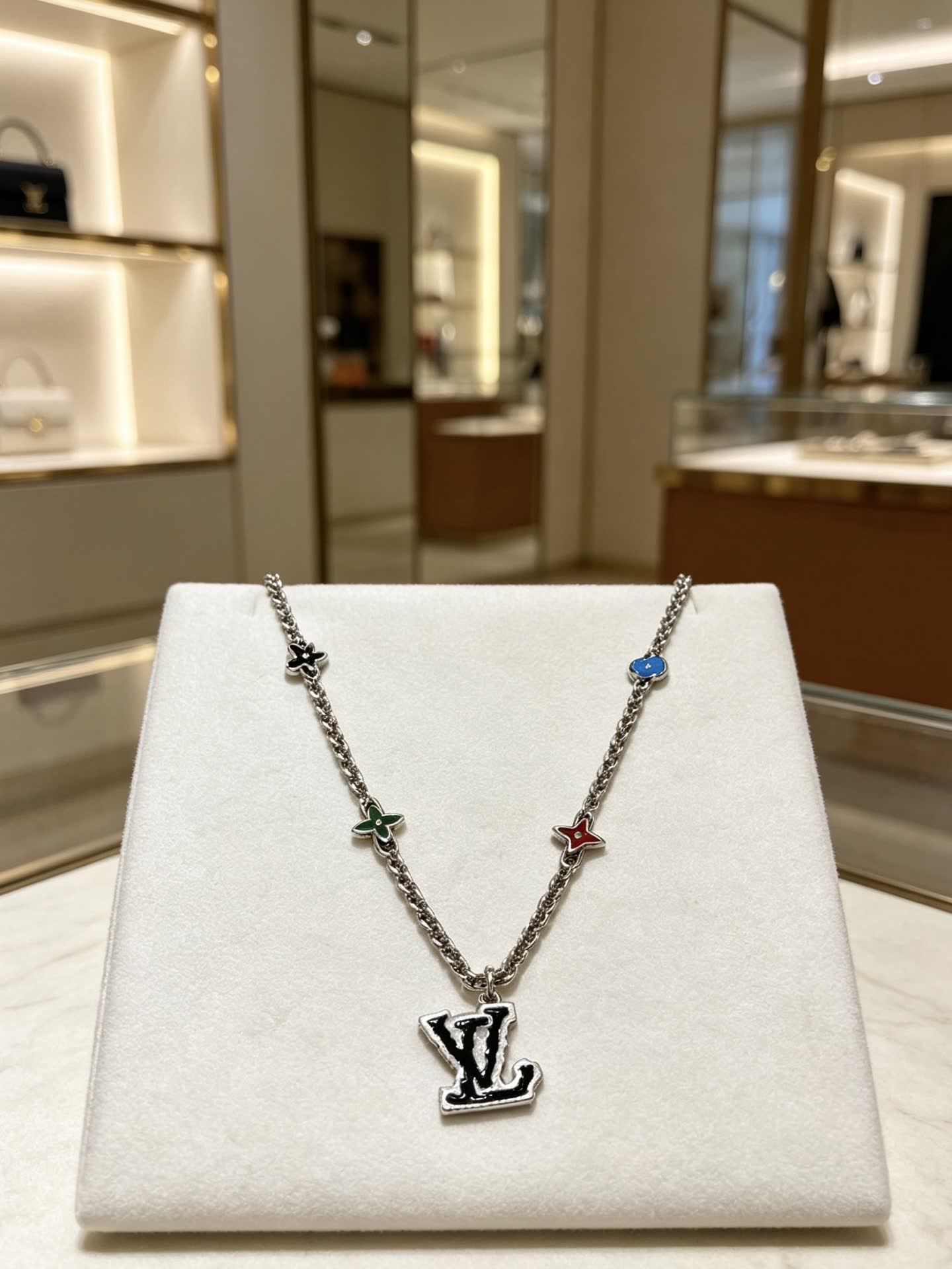 Louis Vuitton Silver Chain with Multicolored Charms